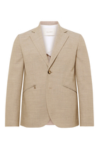 Front-Button Tailored Blazer Jacket