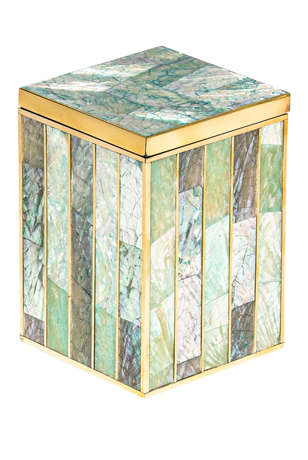 Crackled Abalone Shell Box with Cover
