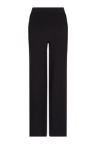 Embossed Motif Viscose-Blend Trousers