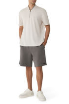 Zip-Up Pique Polo Shirt