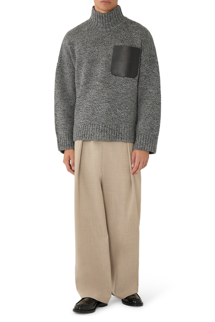 Leather Patch Pocket Jumper