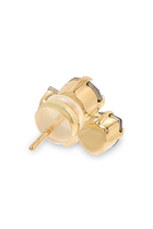 Ana Earrings in Golden Combo, 18K Gold Plated Raw Brass &  Swarovski Crystals