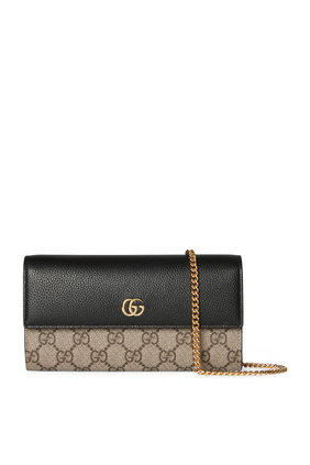 GG Marmont Bi-Color Wallet on Chain