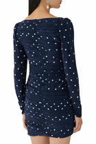 Polka Dot Draped Mini Dress