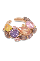 Round Ear Cuff, Gold-Plated Stainless Steel & Crystals