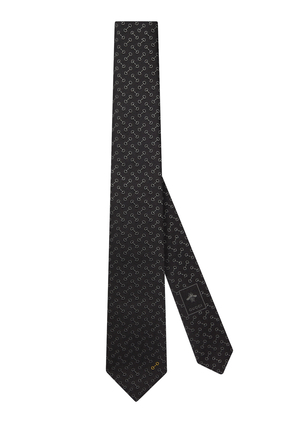 Horsebit Silk Jacquard Tie