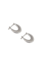 Flat Ray Size 1 Hoop Earrings, 18k White Gold & Diamonds