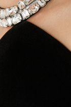Crystal Embellished Neck Mini Dress
