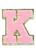 رقعة بتصميم حرف 'K' شنيل لامع للأطفال