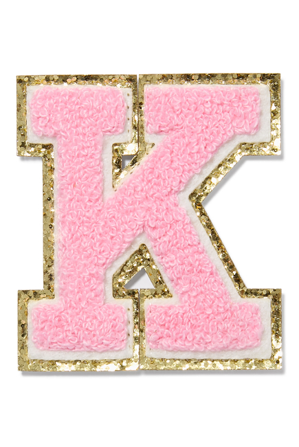 رقعة بتصميم حرف 'K' شنيل لامع للأطفال