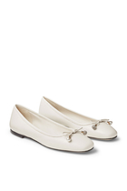 Elme Nappa Leather Flats with Pearl Embellishment