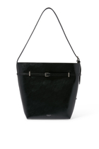 Belted Leather Tote Bag 