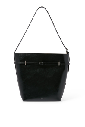 Belted Leather Tote Bag 