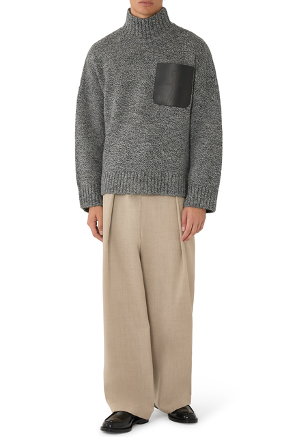 Leather Patch Pocket Jumper 