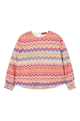 Kids  Zig Zag Knit Long Sleeve Top 