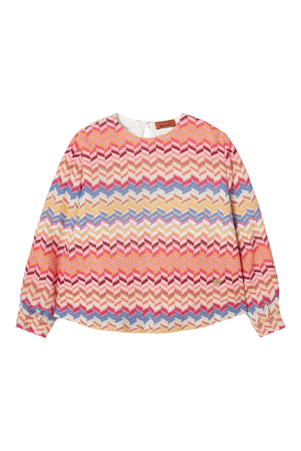 Kids  Zig Zag Knit Long Sleeve Top 