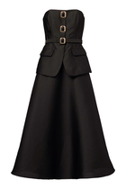 Taffeta Bandeau Midi Dress