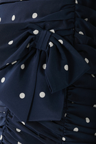 Polka Dot Draped Mini Dress
