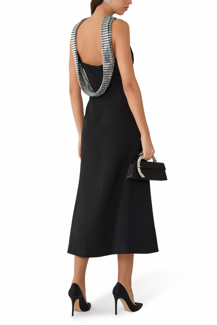 Crystal Rhinestone Embellished Midi Dress