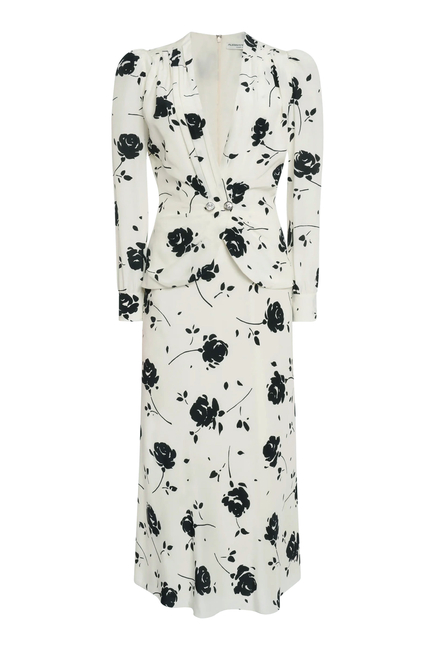 Jewel Buttons Polka Dot Dress