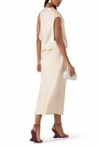 Sleeveless Drape Neck Dress 