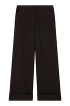 Folded Wide-Leg Formal Trousers