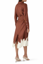 Amaya Dress in Double Printed Silk Twill