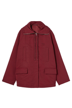 Hooded Fabric Jacket with Logo
