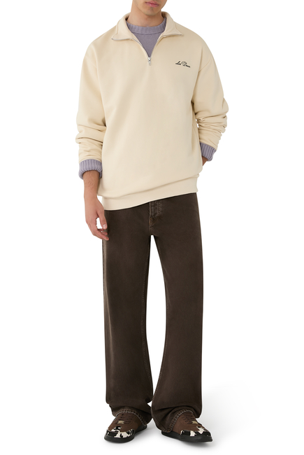 Logo Crew Half Zip Sweatshirt