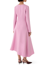 Asymmetric Wool-Blend Crepe Dress