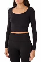 Plant-Stretch Long Sleeve Crop Top