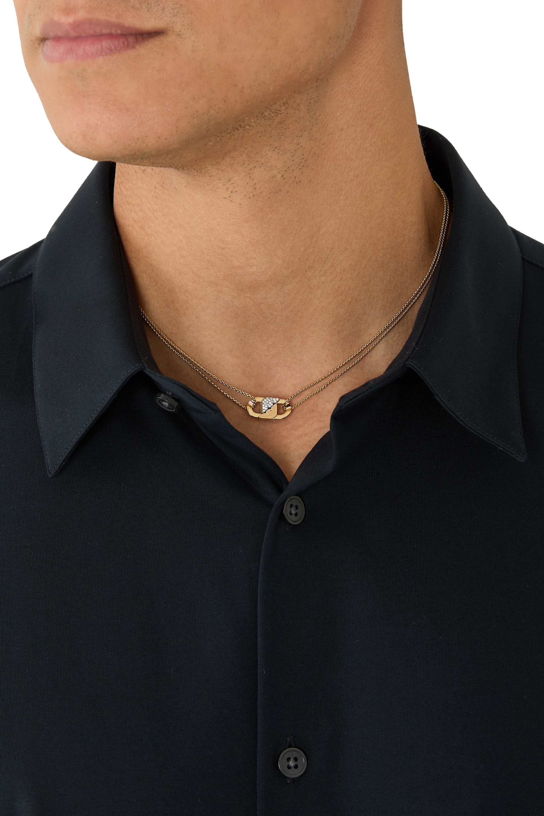 قلادة آي دي ستانلس ستيل بلون ذهبي