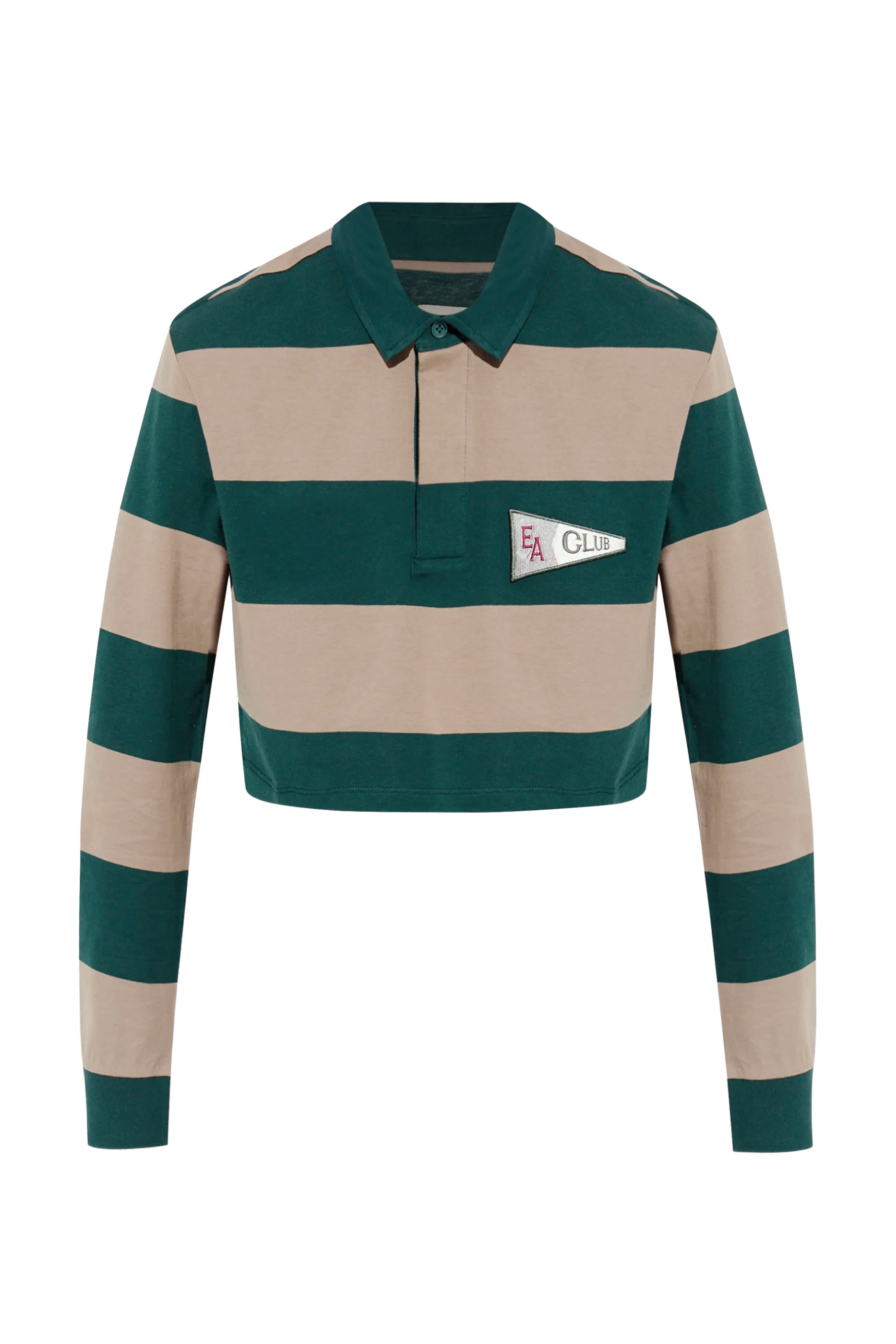 قميص بولو قصير بخطوط كبيرة برقعة إيغل كلوب جيرسيه