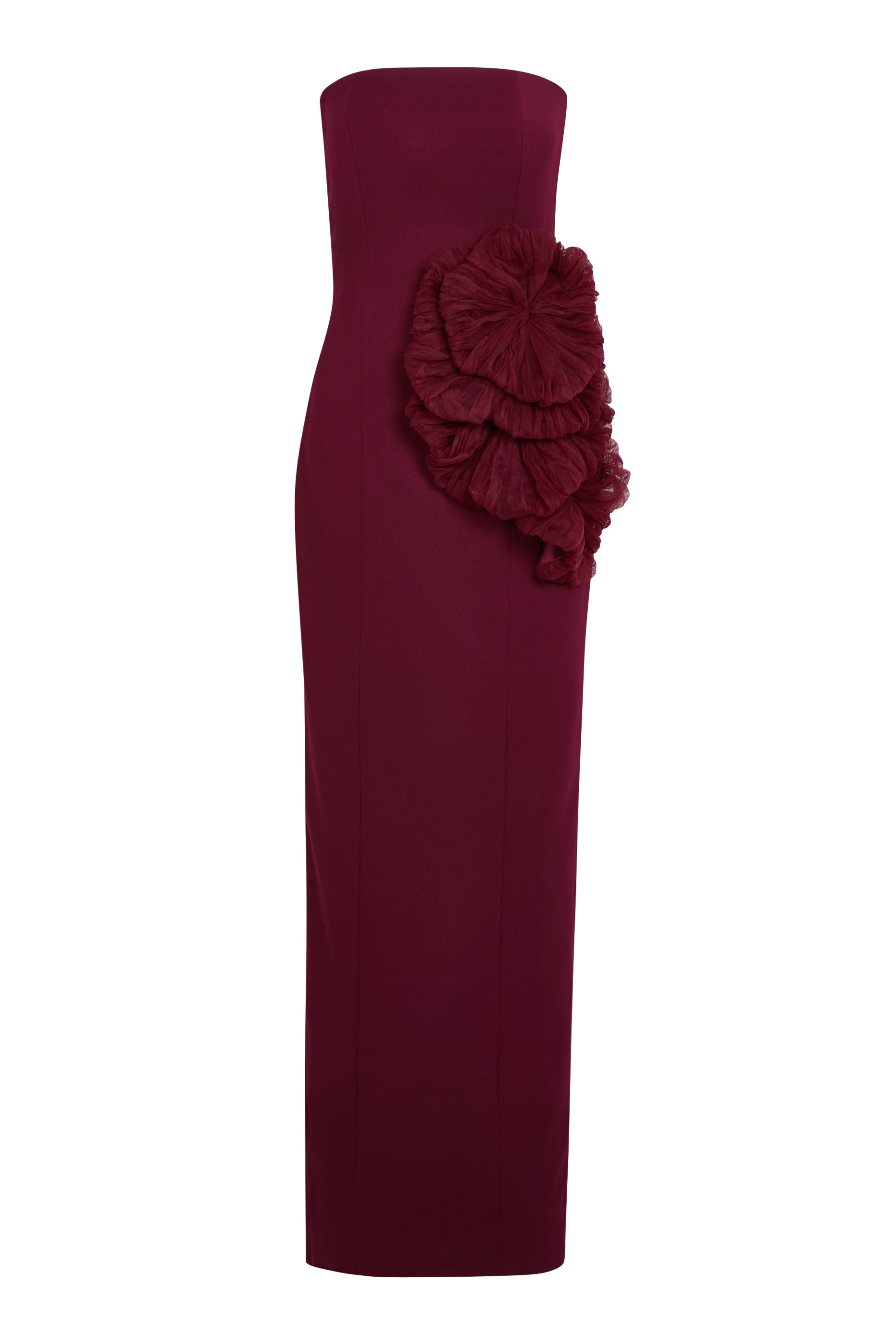 فستان سهرة بلا حمالات بنقشة أزهار