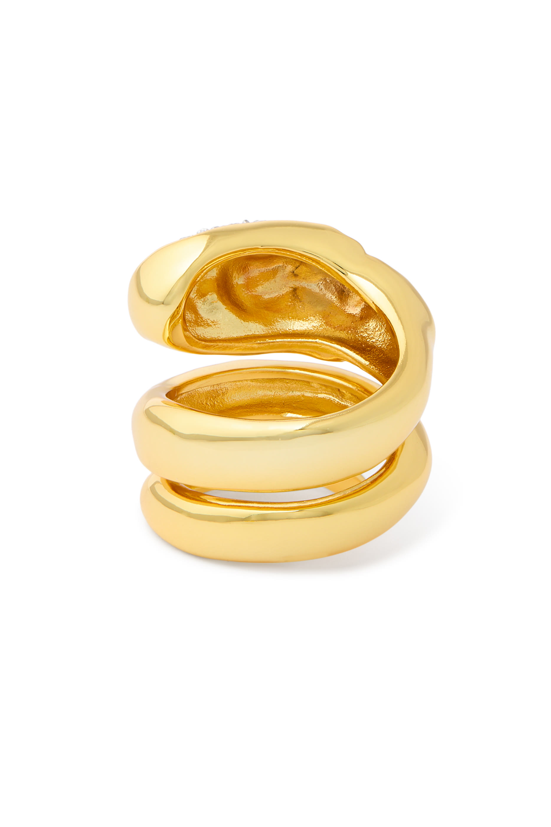 خاتم سولاناليس كويلد بارز الملمس مرصع بكريستال