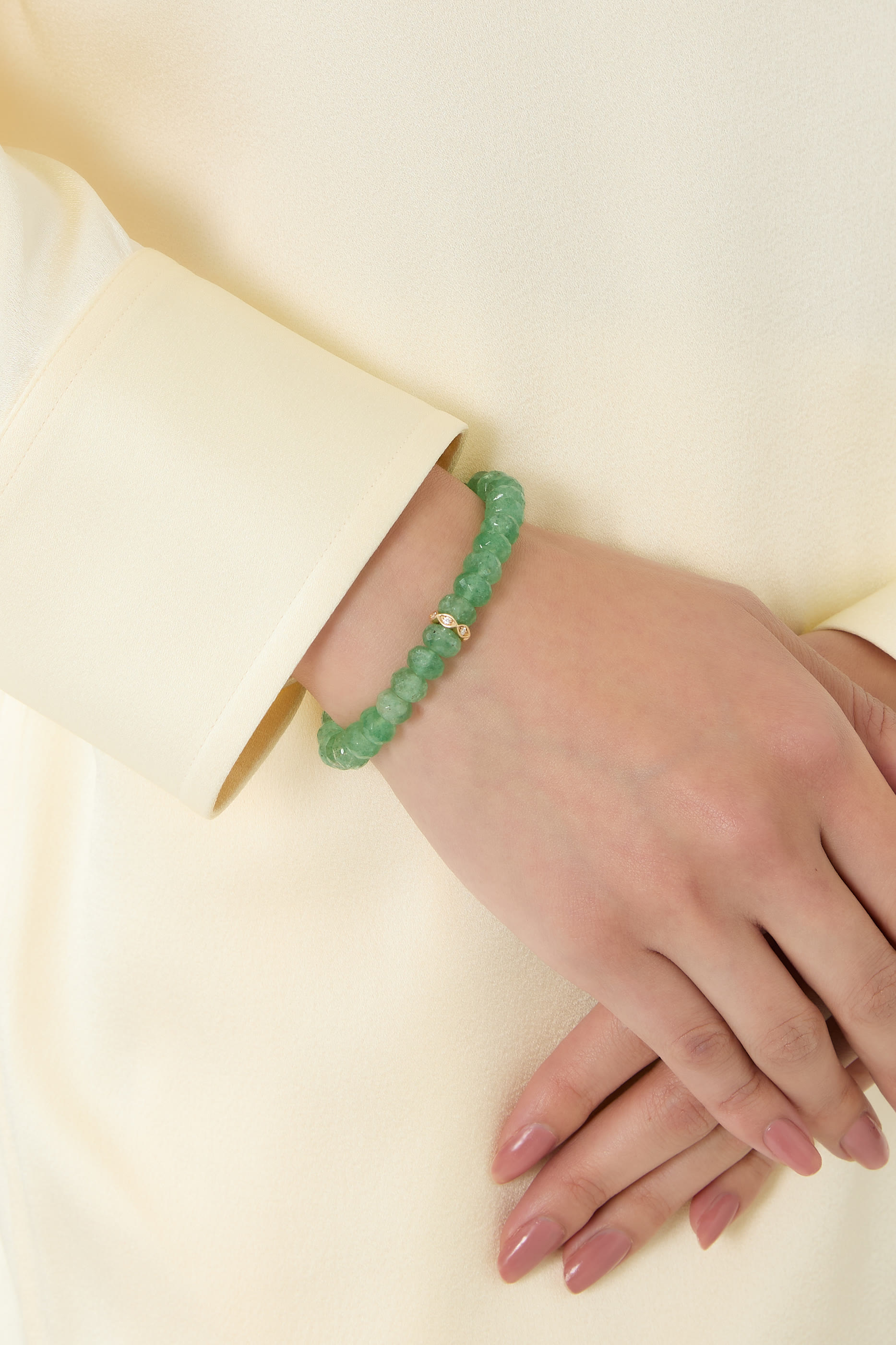 سوار إترنتي مرصع بخرز ماركيز رونديل وماس، ذهب اصفر عيار 14