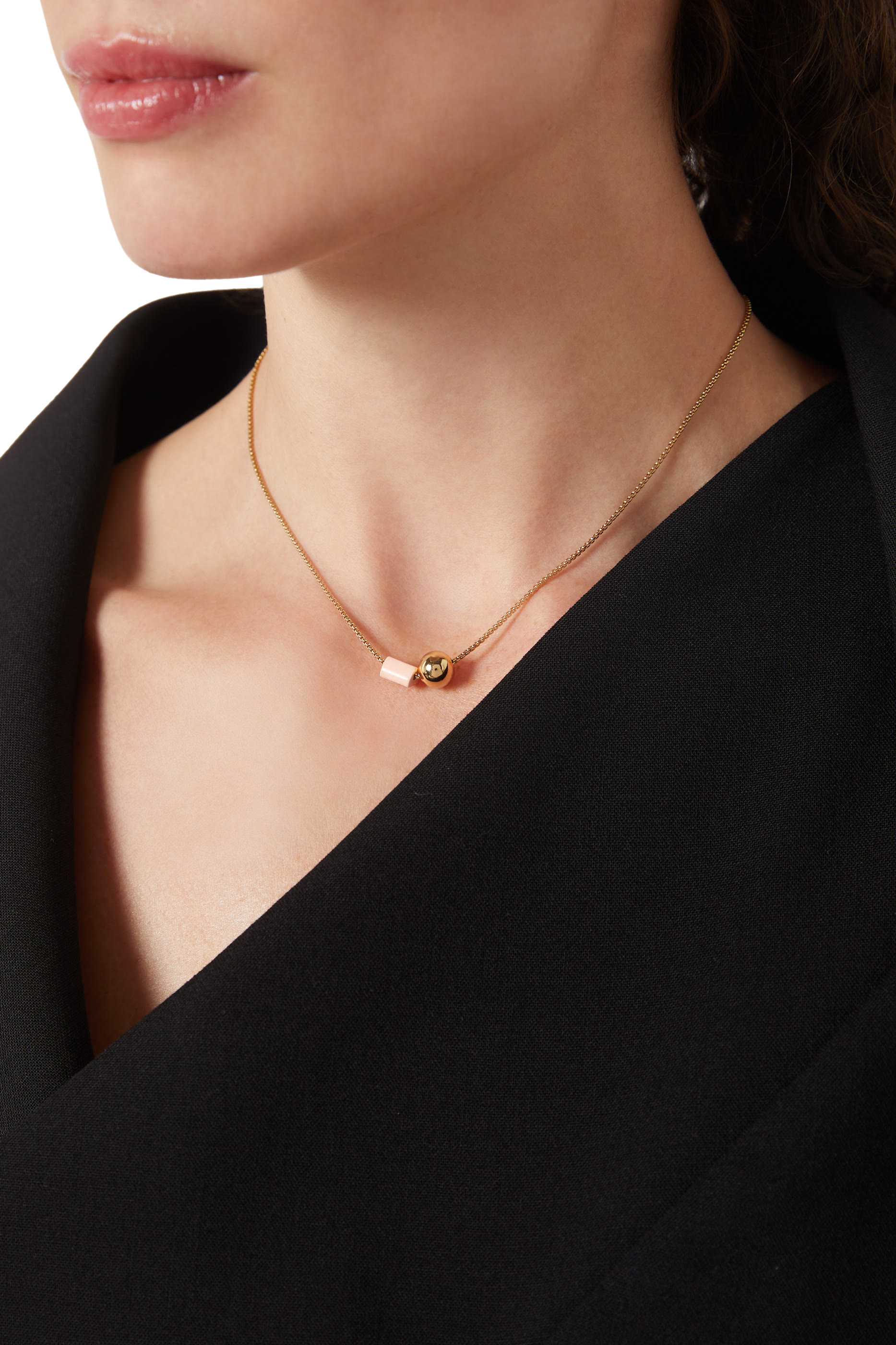 قلادة جيو بوب مزينة بمينا، معدن