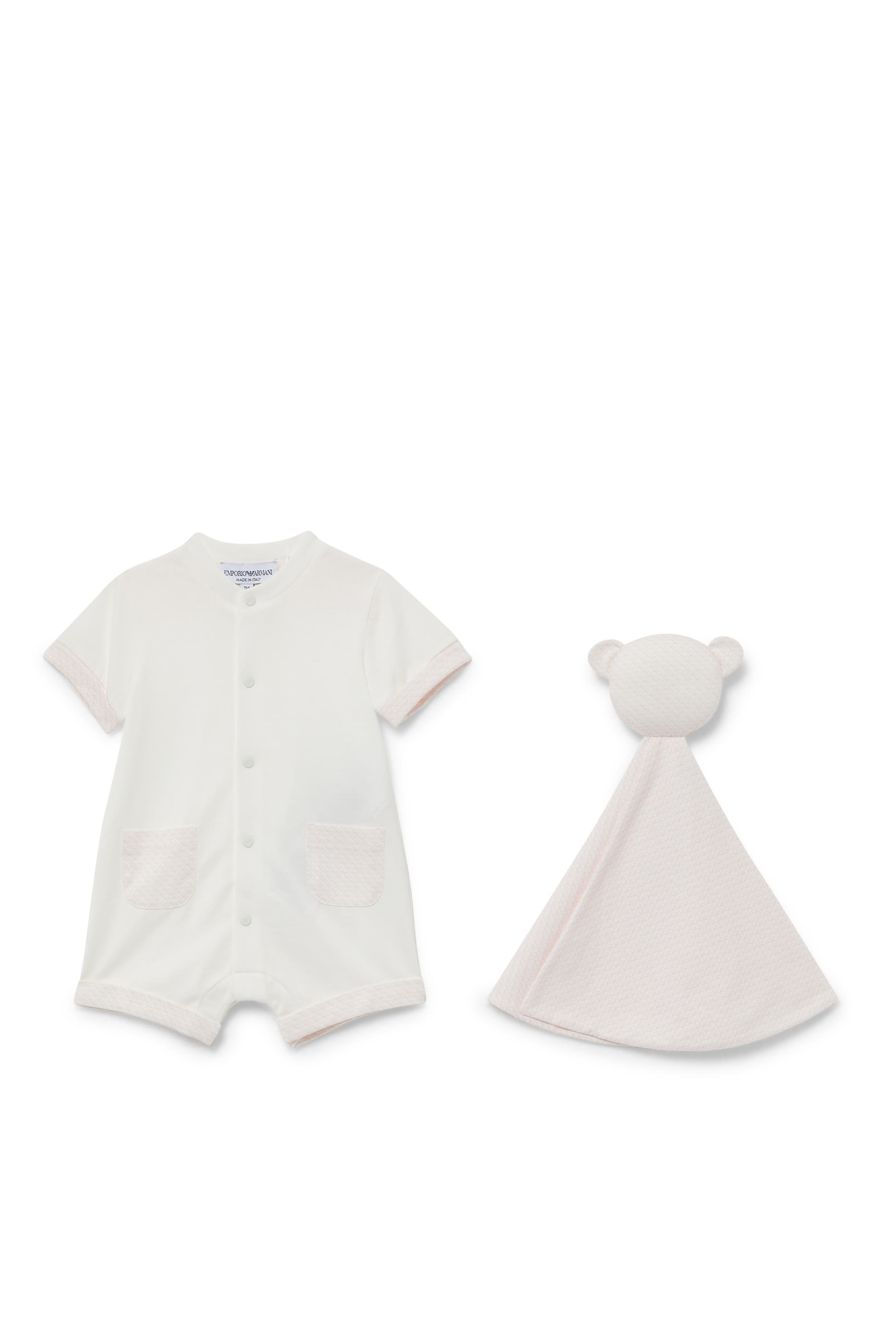 طقم رومبر ولحاف بدمية دب من التشكيلة الأساسية بشعار الماركة