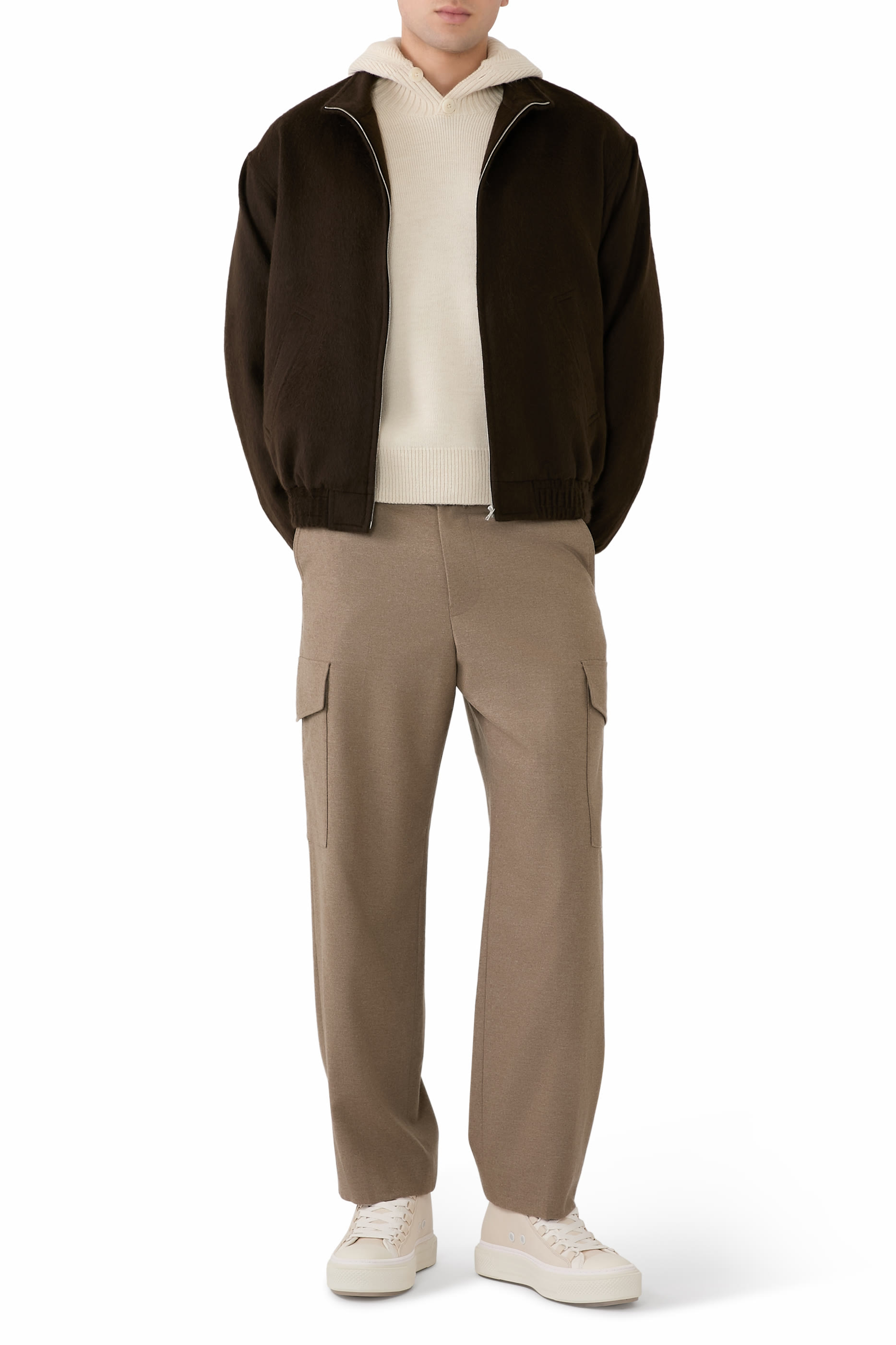 بنطال سلاك كارغو صوف فلانيل 