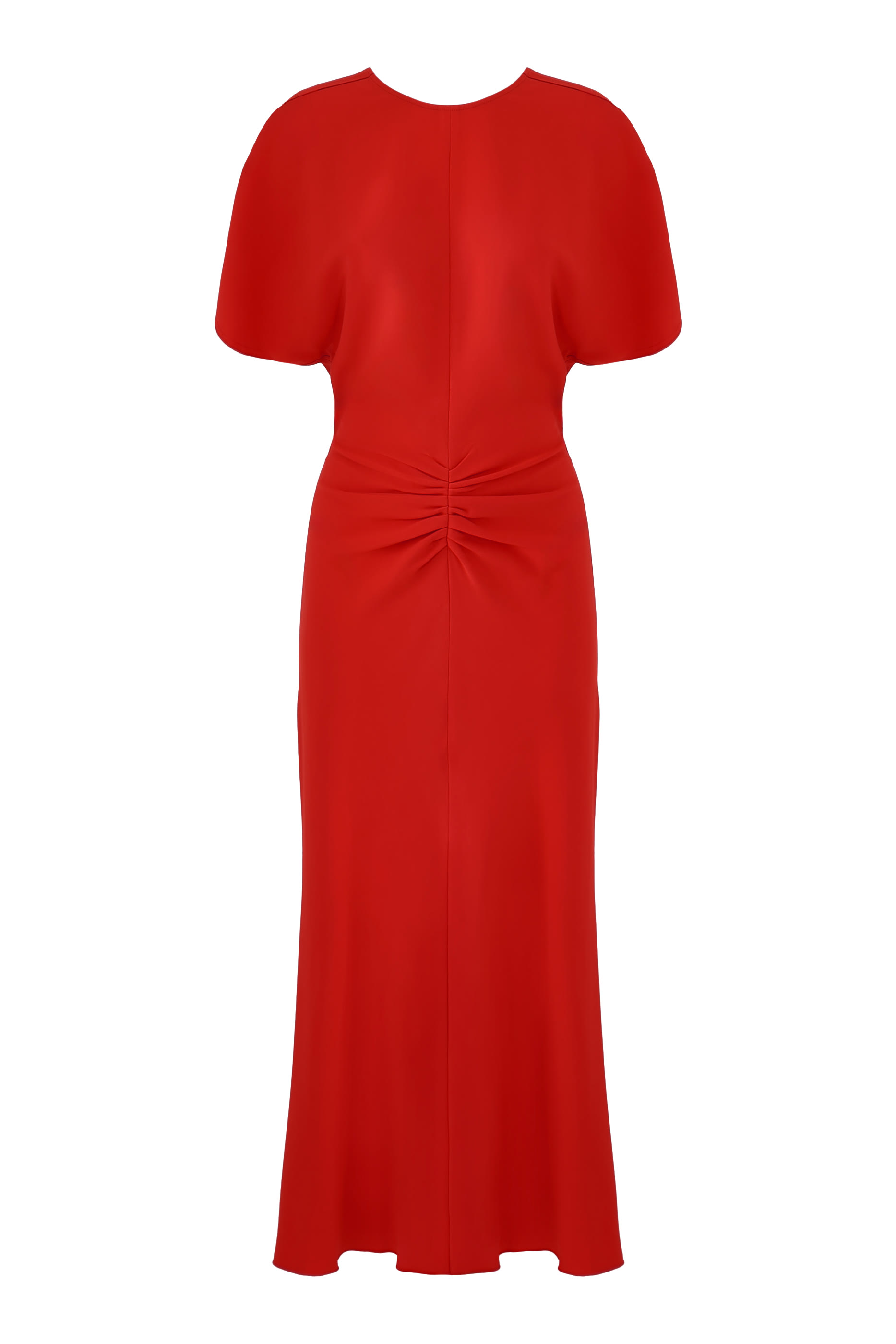 فستان متوسط الطول بخصر مكشكش