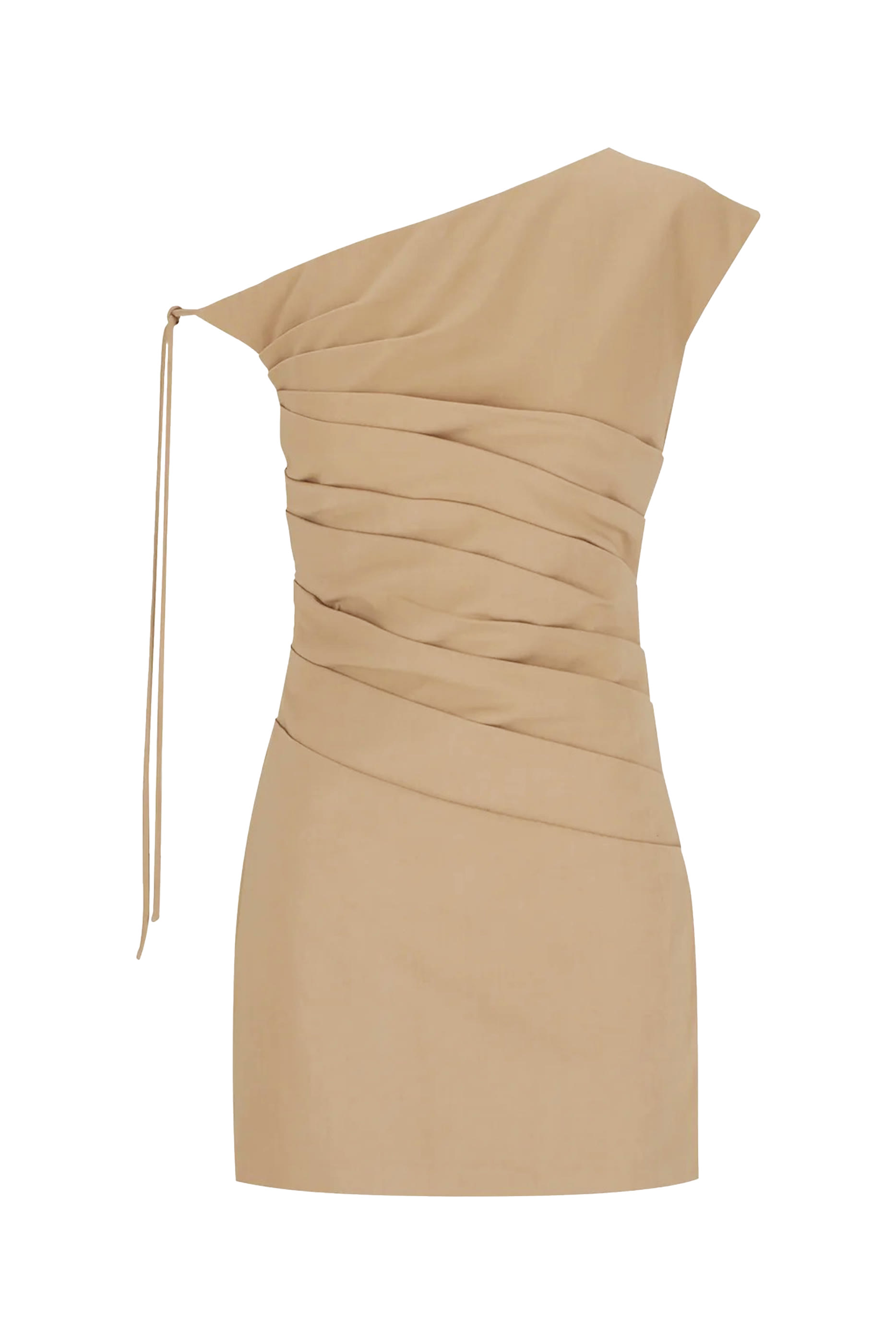 فستان لاني متوسط الطول بتصميم غير متماثل