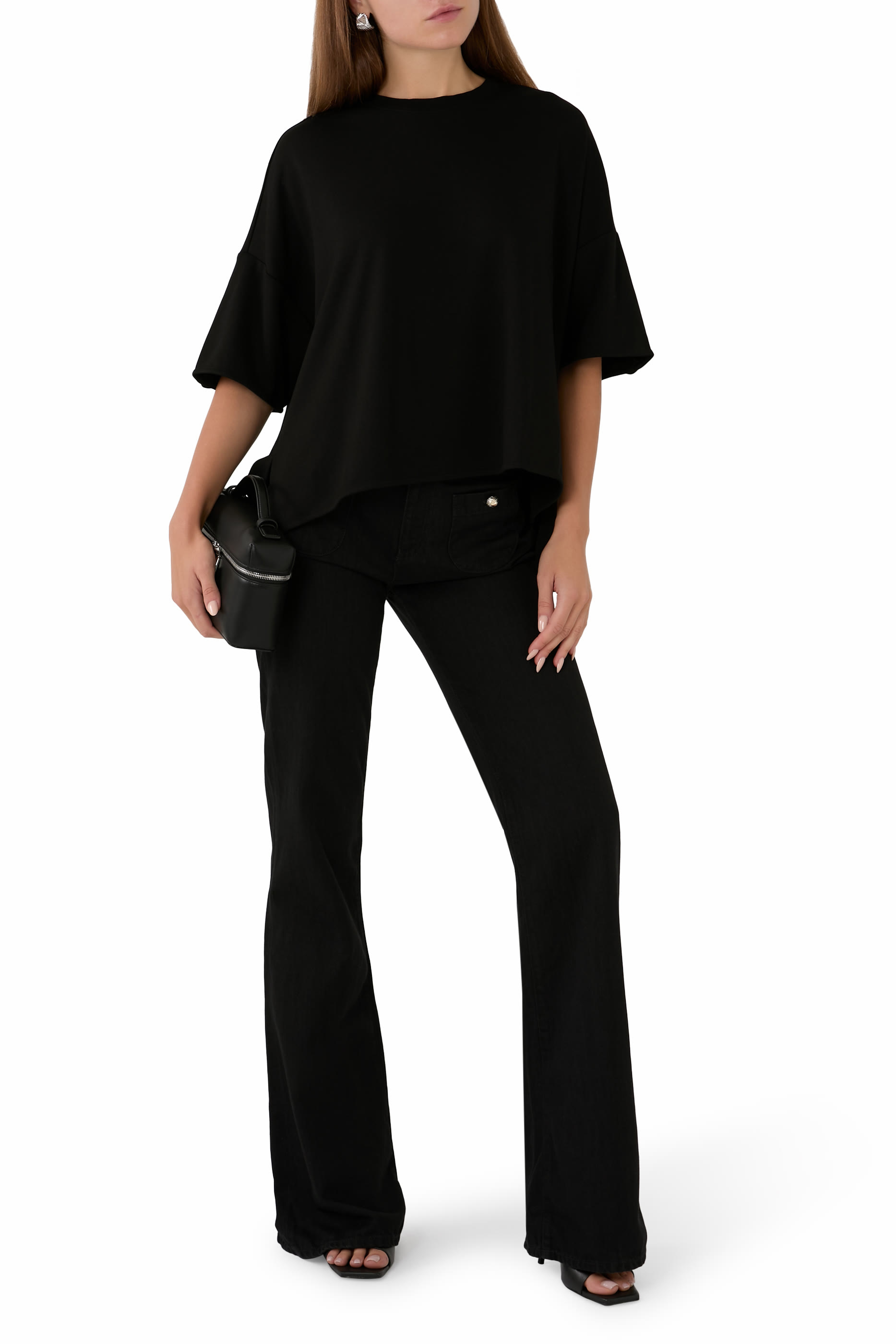 Ruffle Seam Relaxed-Fit T-Shirt