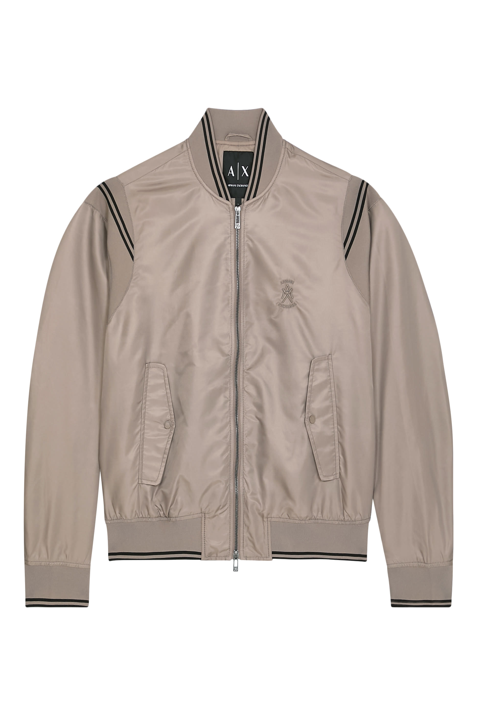 جاكيت فضفاض بسحاب بطبعة شعار الماركة 