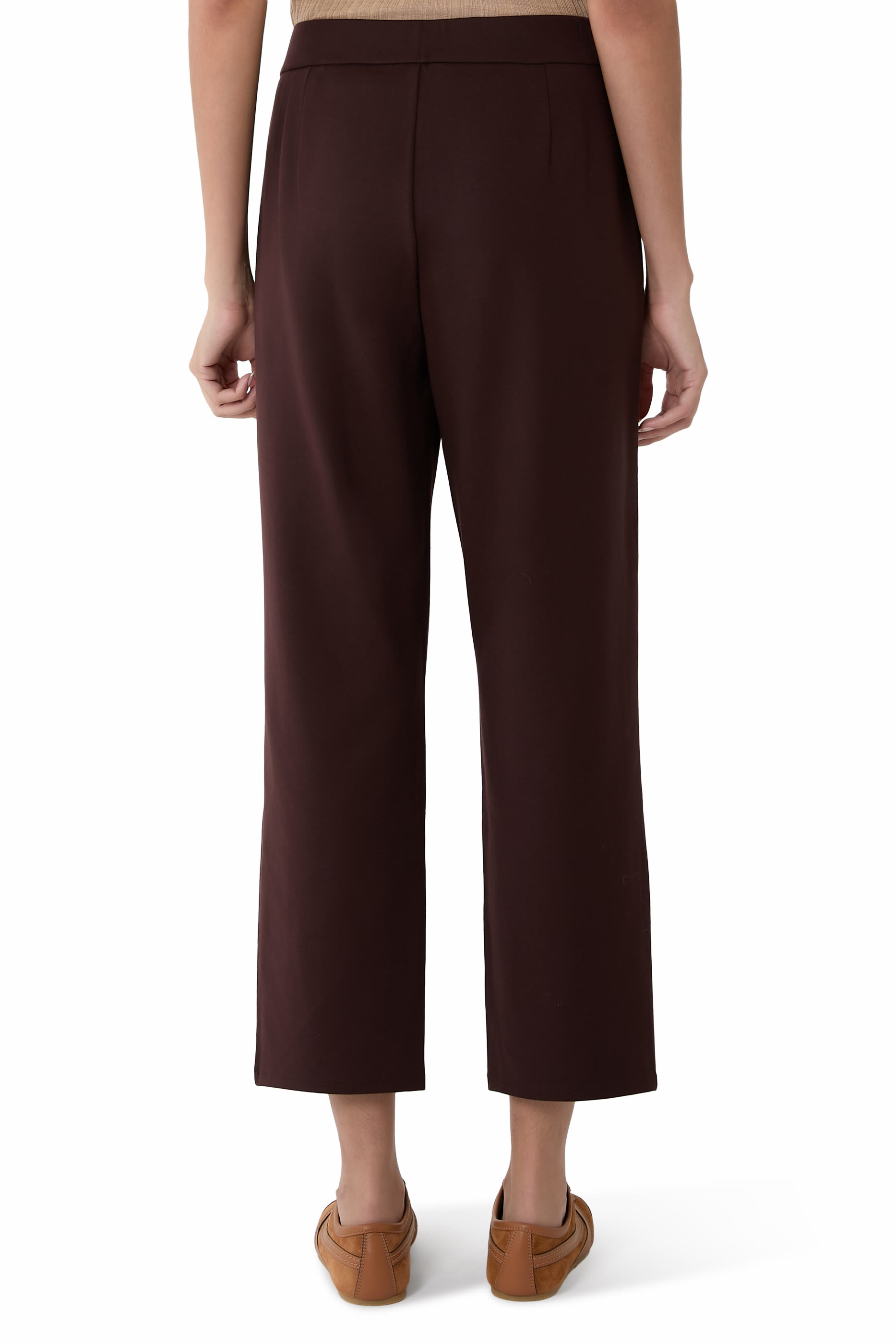 بنطال بونتي مطاطي بقصة مستقيمة قابل للتنظيف