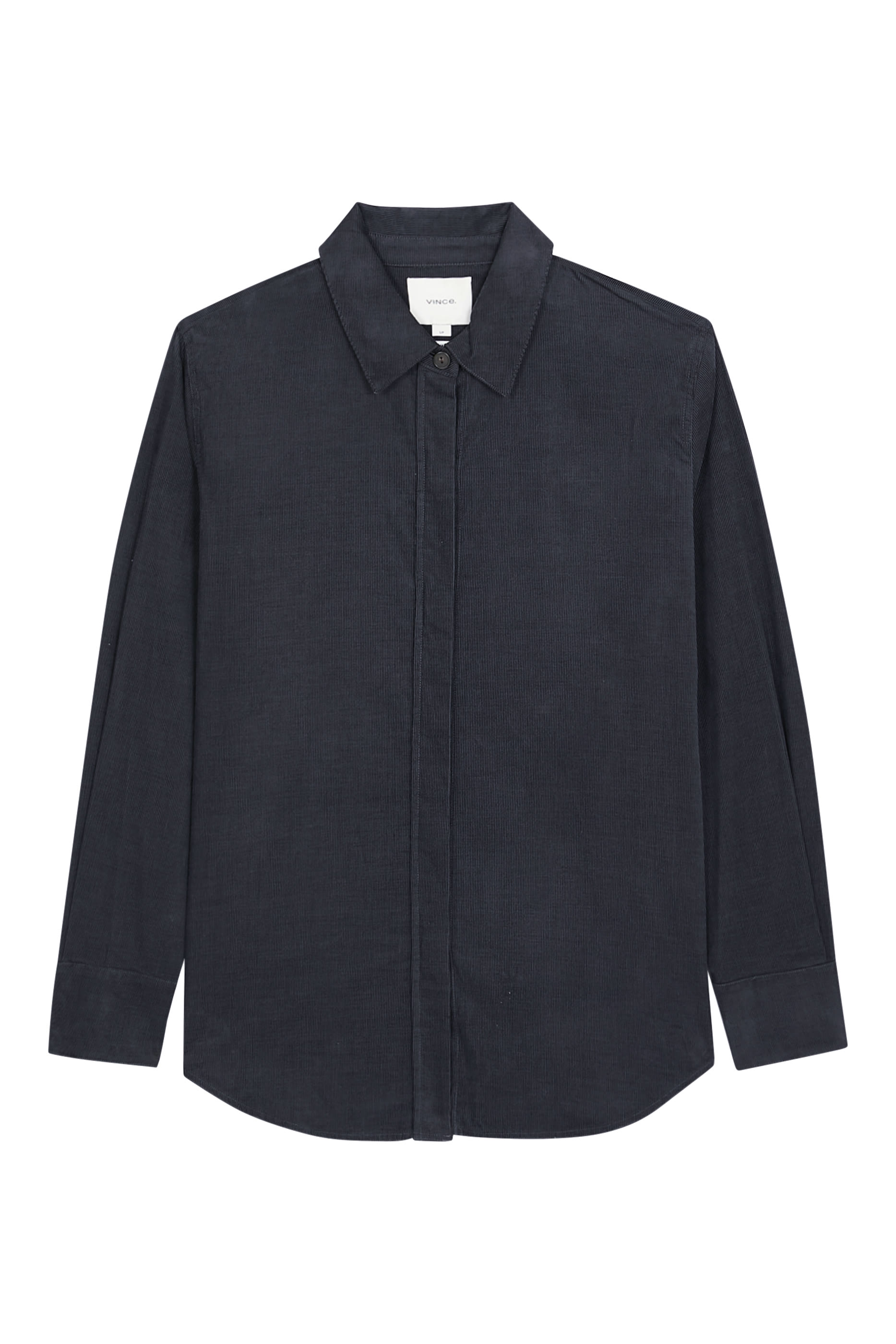 قميص بقصة فضفاضة قطن مخملي مضلع