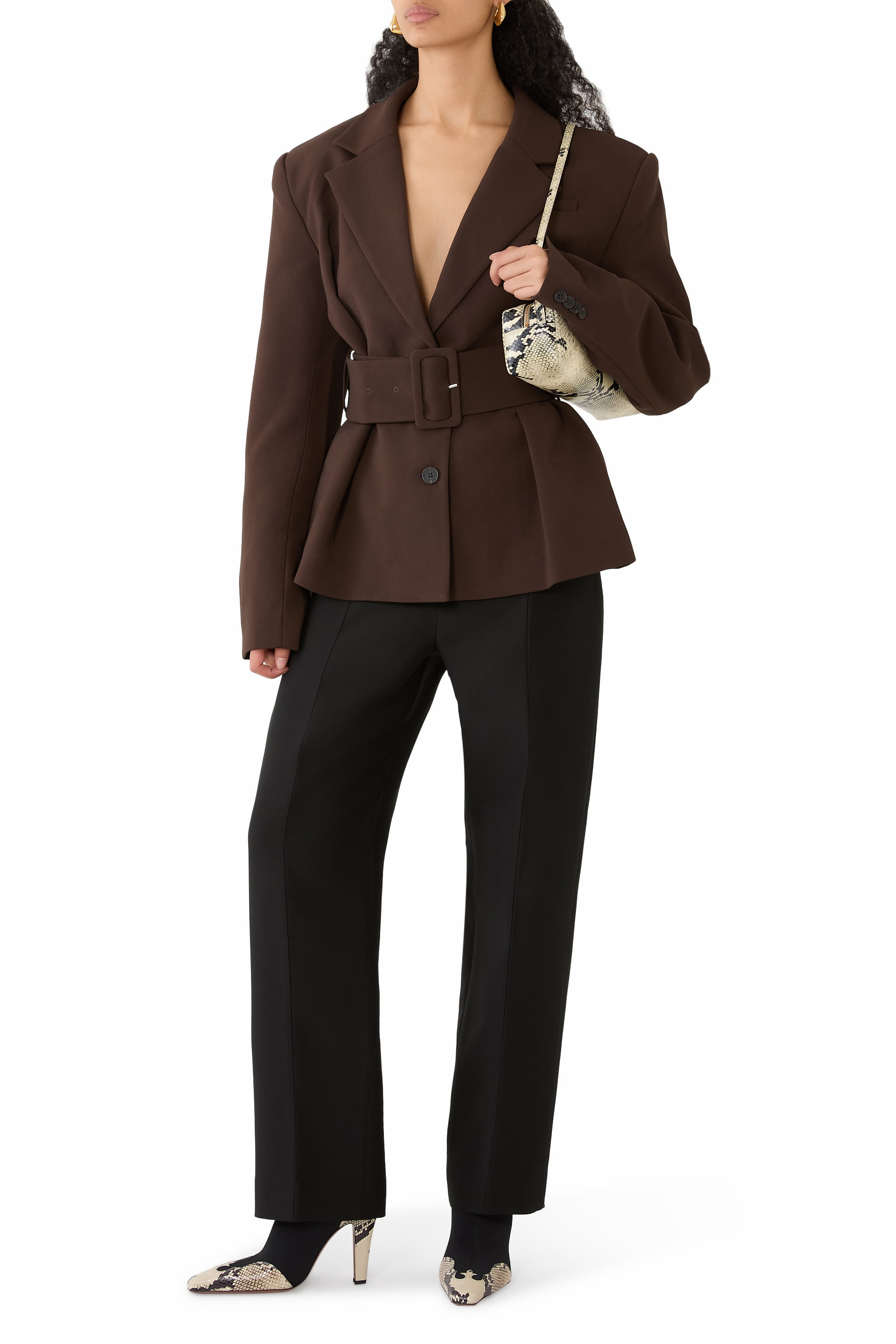 جاكيت بدلة بحزام