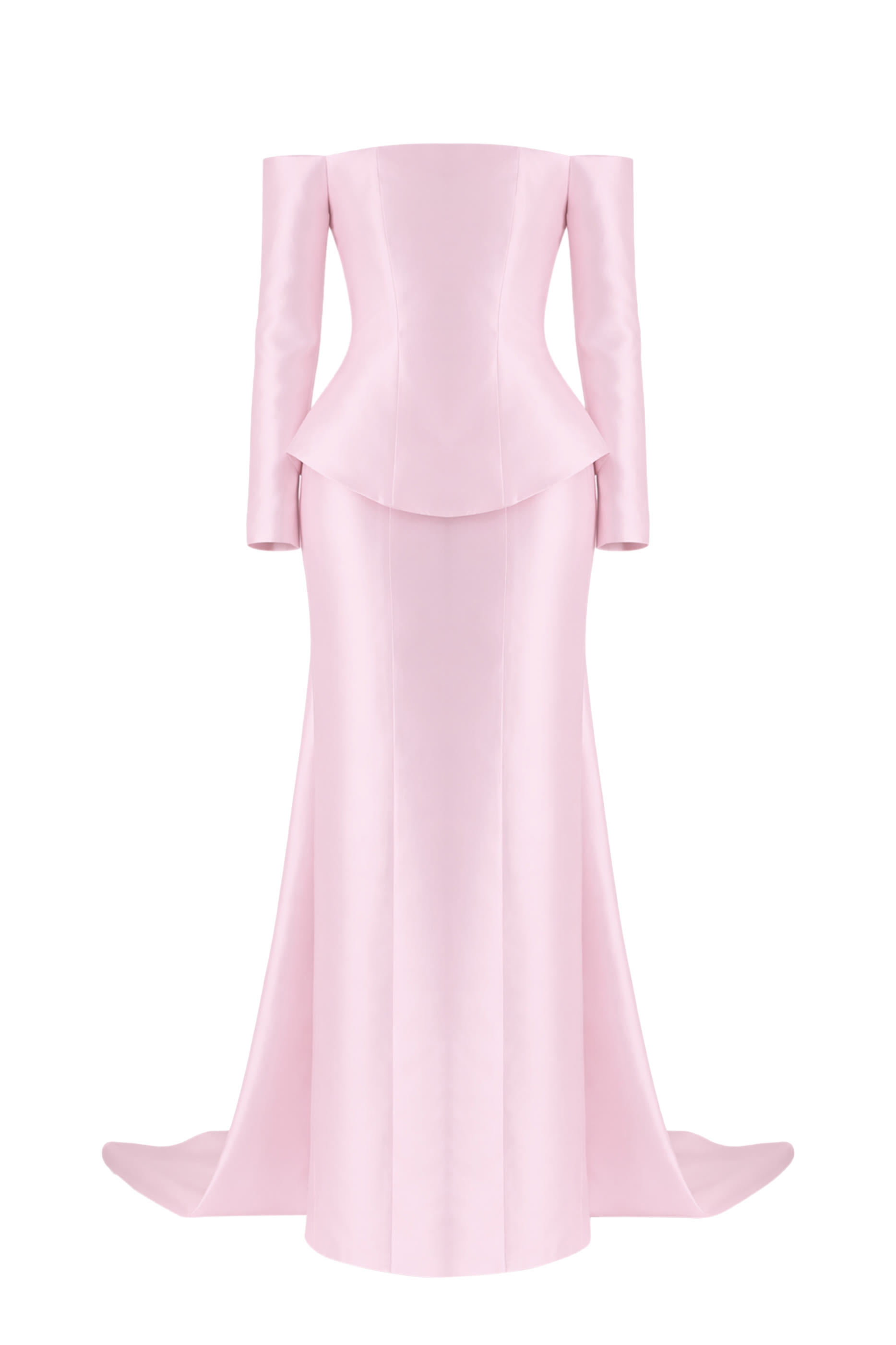 فستان سهرة بأكتاف مكشوفة