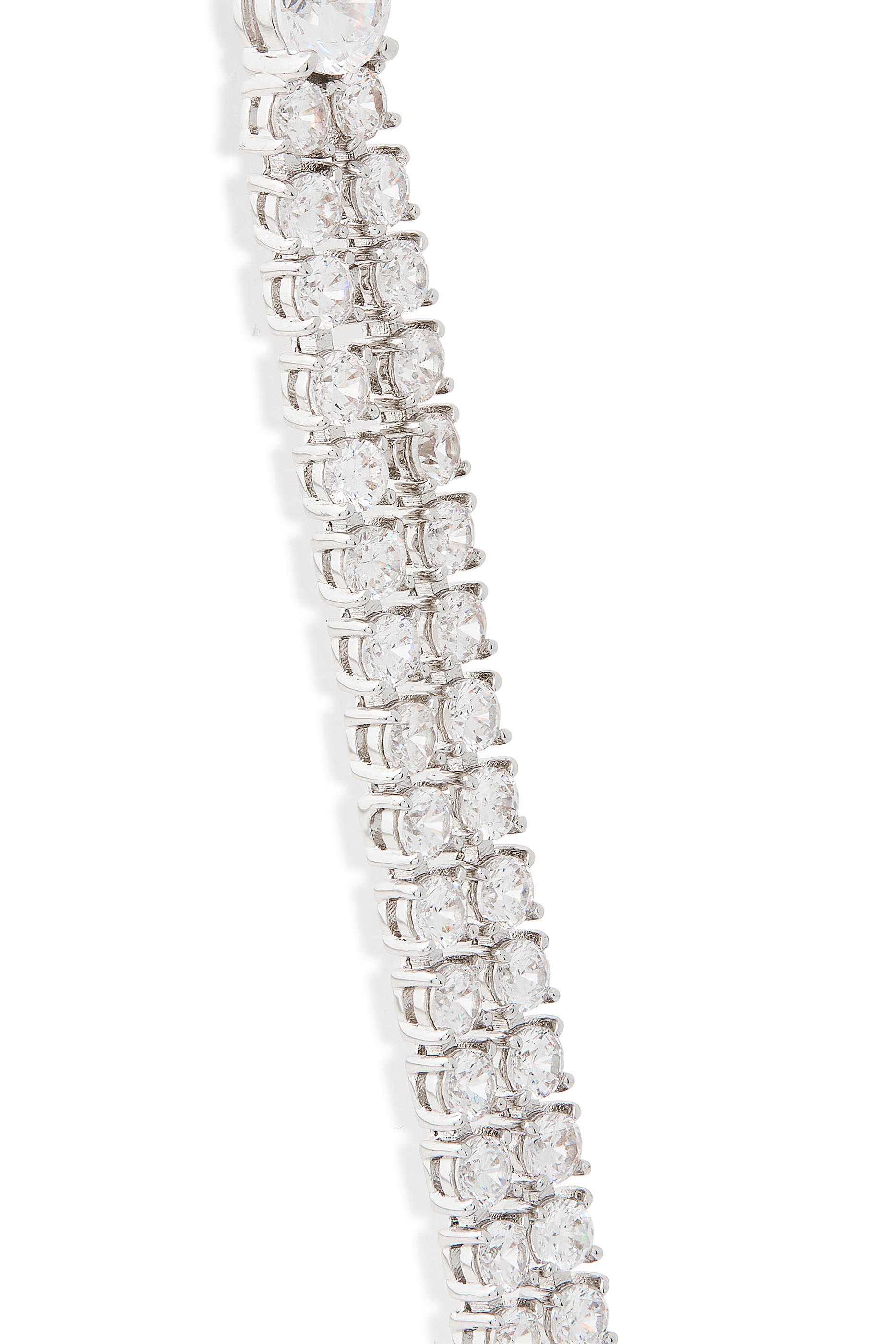 أقراط سولتير تنس متدلية مرصعة بأحجار زركونيا مكعبة، فضة إسترلينية