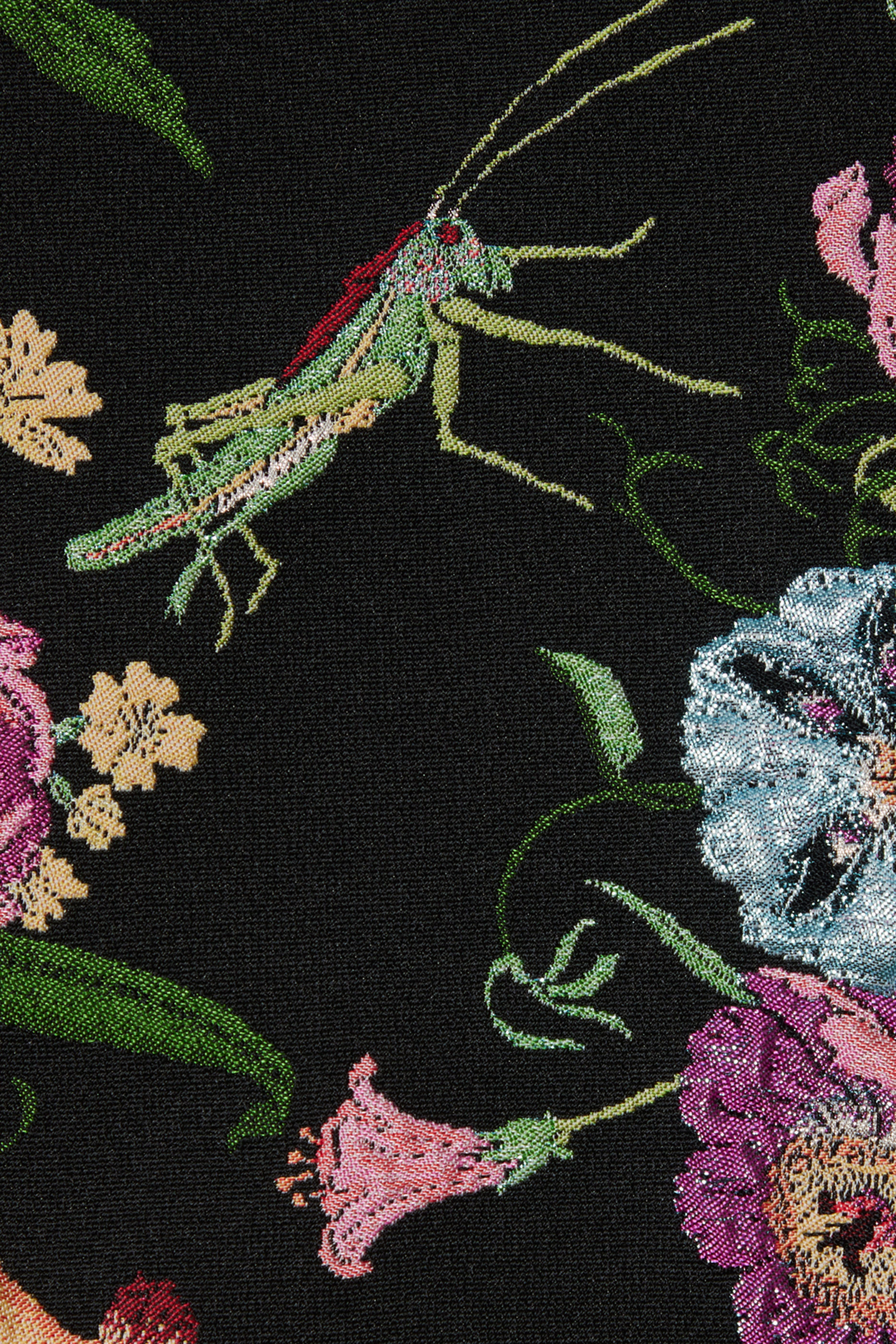 تنورة قصيرة بنقشة زهور حرير بروكيد