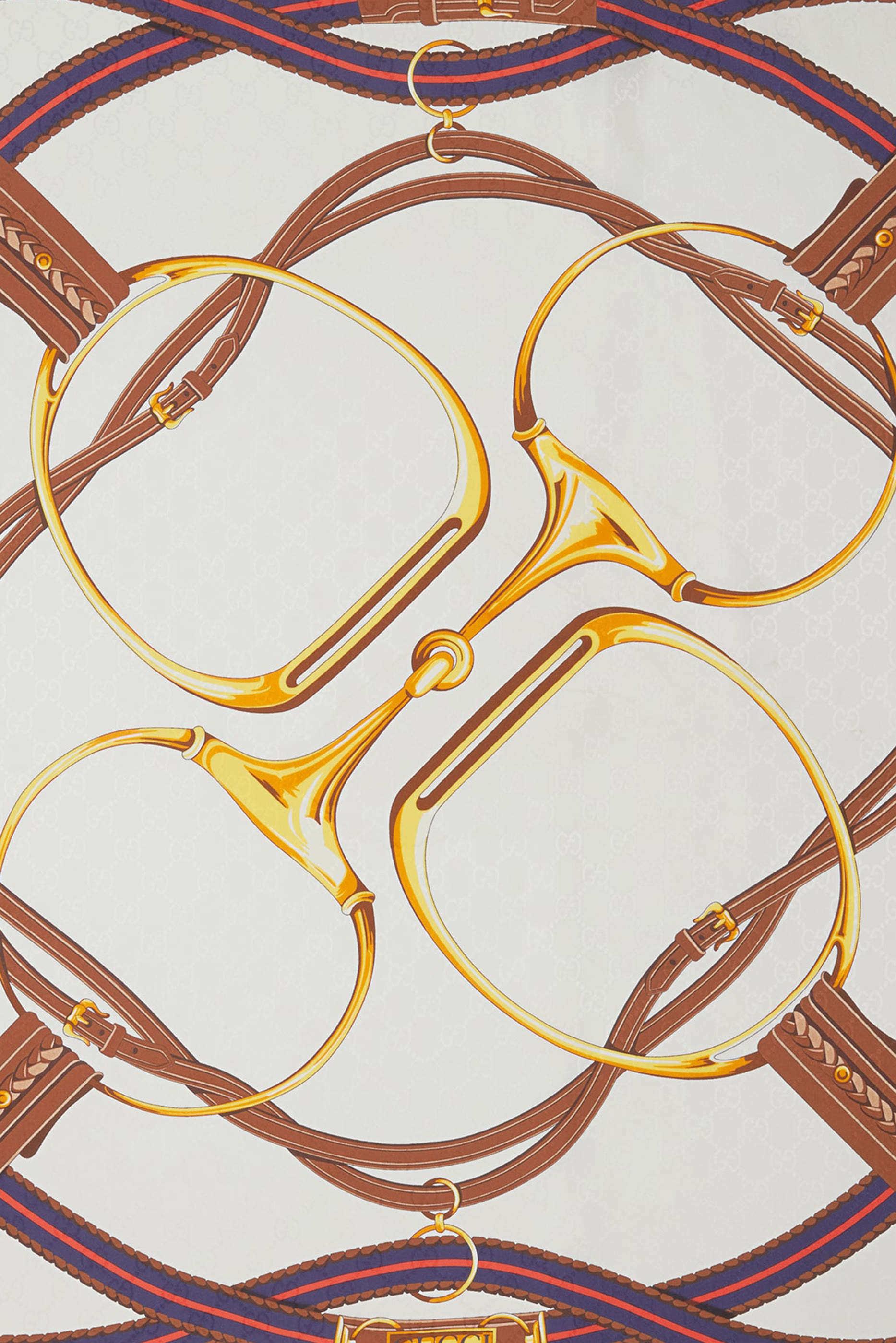 وشاح مربع بنقشة لجام الحصان حرير